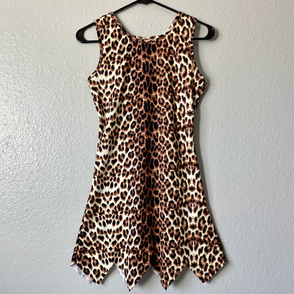 90s 00s cheetah leopard print mini dress